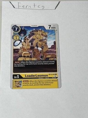 Digimon LoaderLeomon Common NM Versus Royal Knight Ships Same Day!