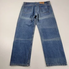 Vintage 90s Levi’s 505 Orange Tab Straight Leg Denim Distressed Jeans Sz 36x27
