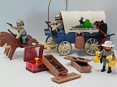 PLAYMOBIL - 3785 - CHARIOT SUDISTE VIRGINIAN MOUTAIN BOYS - FAR WEST ACW - 1994 | Achetez sur