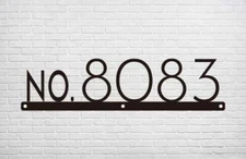 House Number Sign Personalized Laser Cut Address Modern Wall Plaque 23in W x 6in