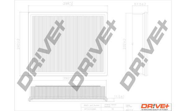 DP1110.10.0694 DR!VE+ AIR FILTER FOR SSANGYONG