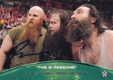 Erick Rowan Signed 2015 Topps WWE Crowd Chants This is Awesome Card #7 Autograph