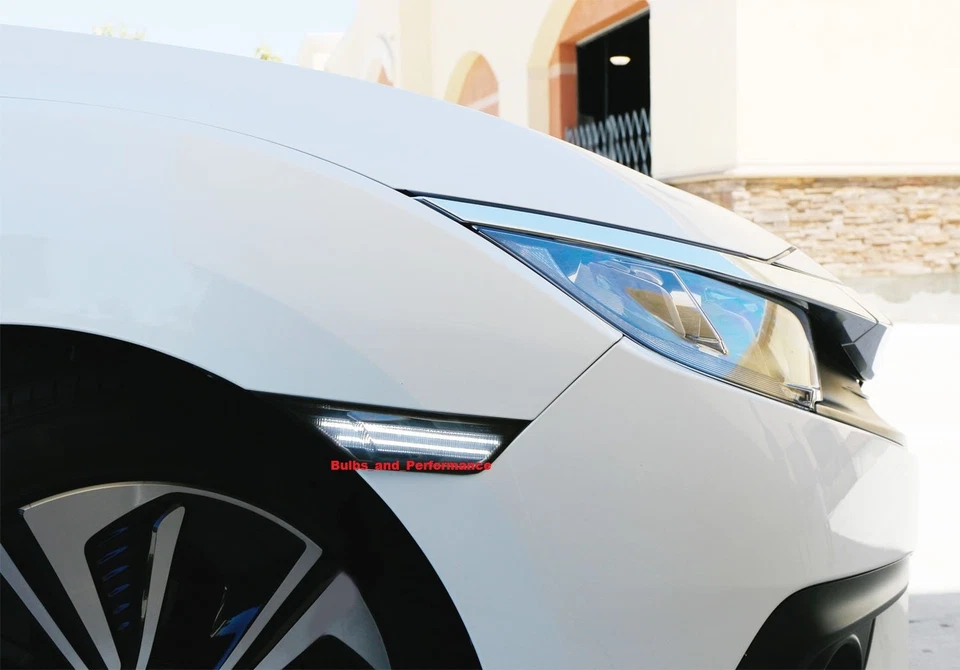 Marcadores laterales JDM ahumados LED Switchback ámbar/blanco para Honda Civic 2016-2021 Foto 4 de 4