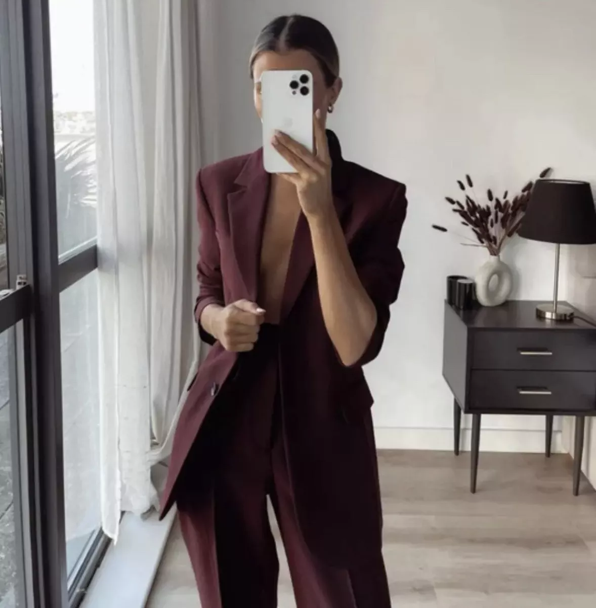 Zara maroon best sale blazer