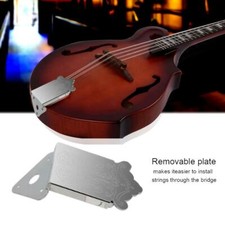 Mandolin Guitar Tailpiece with Screw Instrument Replacement Accessory Silver