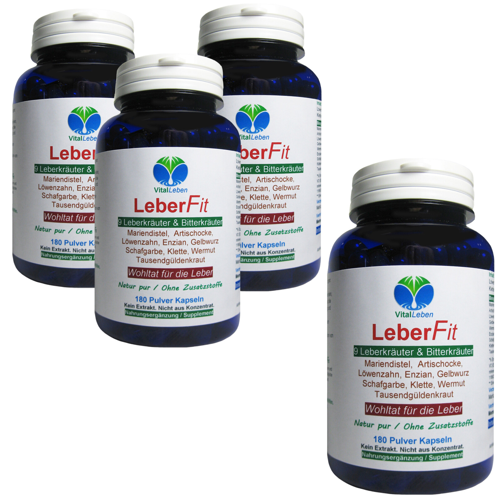 Leber FIT 9 Leberkräuter & Bitterkräuter 720 Kapseln Natur Pur. 26459-720