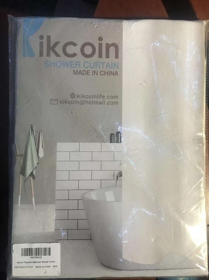 Kikcoin Forro Cortina de Ducha Beige 72" X 72" Pulgadas Impermeable Poliéster Nuevo Foto 3 de 4