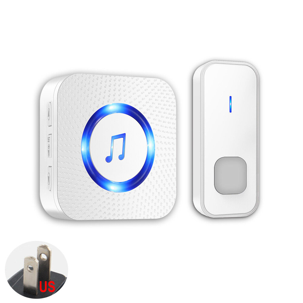 New Mini Wireless Doorbell,White,1,000ft ,5Volume Levels,55 chimes,Waterproof