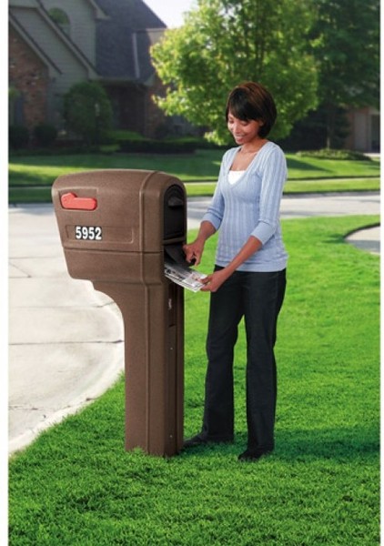 Mailbox Post Mount Walnut 12 5 X51 Plastic Heavy Duty Poly Vandal Hover To Zoom