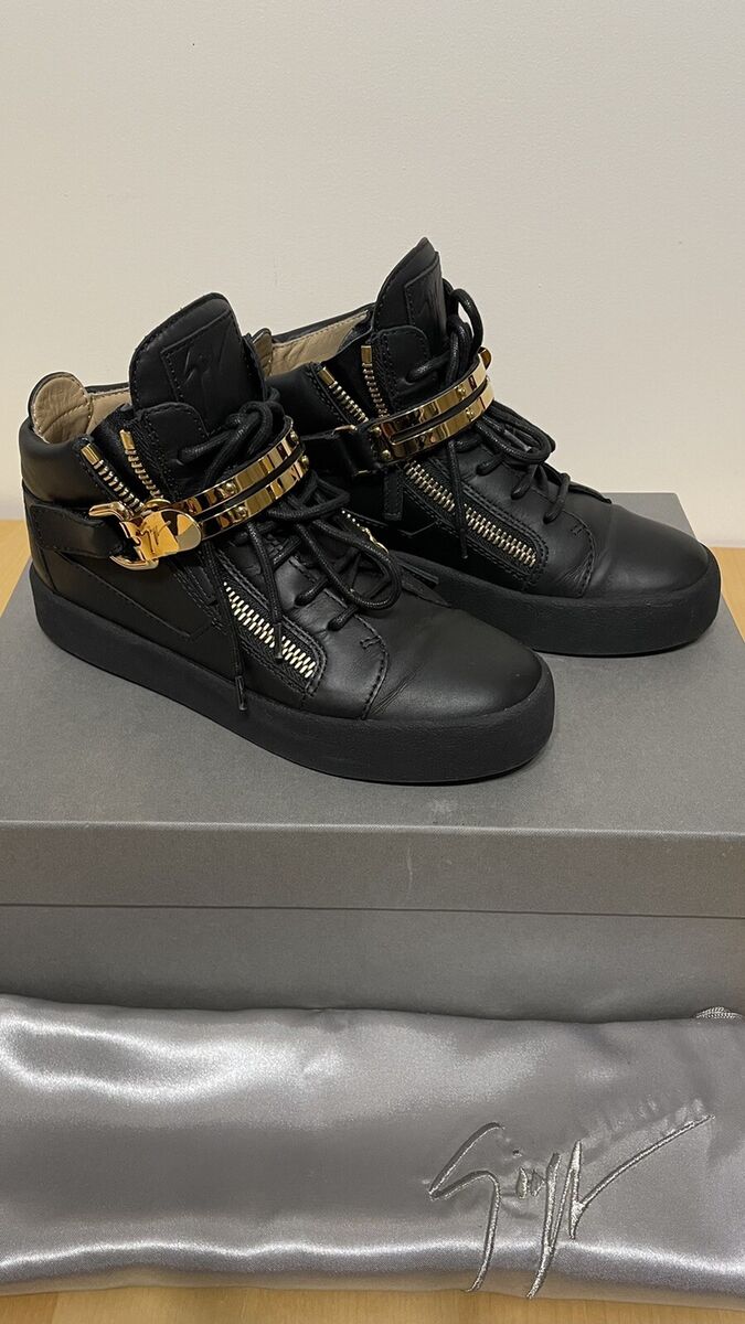 Giuseppe Zanotti Design Black Gold Buckle Strap Unisex Giuseppe Zanotti Design Black Gold Buckle Strap Unisex