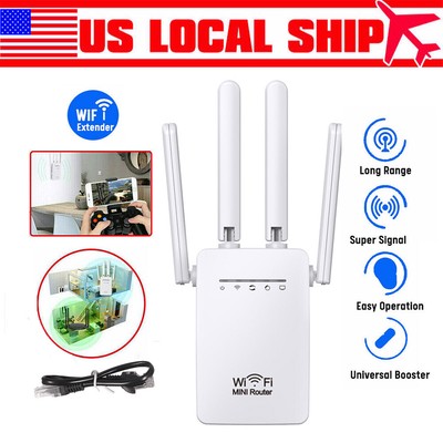 1200Mbps WiFi White Internet Booster And Signal Amplifier Repeater Home Router