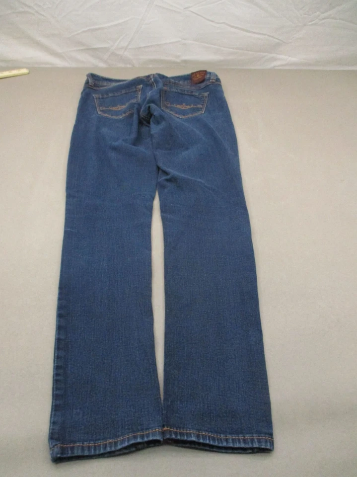 DOMAINE Size 7 Women Blue Cotton Blend Zip Fly Pocket Stretch Straight Jeans 481 - Image 3 of 4