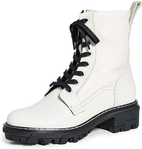 Rag\u0026bone Mujer Combate Botas Piel Blanca Moda Cordones Militar Zapatos  Talla | eBay