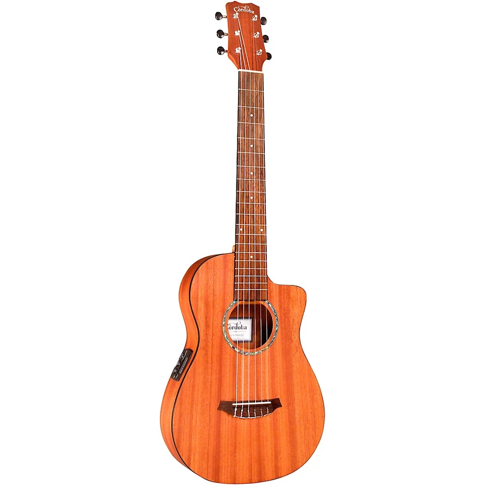 Cordoba Mini II MH-CE All Mahogany Nylon-String Acoustic-Electric Guitar Natural - Image 3 of 4