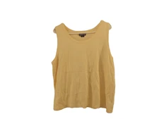 Lands End Womens Blouse Size XL Yellow Sleeveless Pullover Tank Top