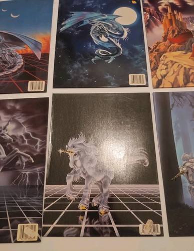 Menge 8 Vintage Mead Fantasy Portfolio Ordner Einhorn Susan J Dawe 80er 90er - Bild 7 von 10