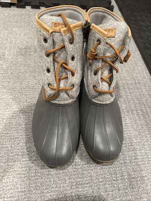 Wool Boots Sperry Saltwater Duck Boots Dark Grey Women's Sperry