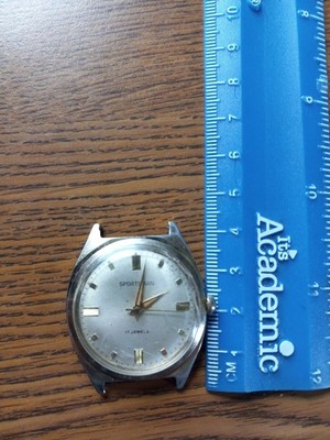 Vintage Men's Sportsman by Elgin 17 Jewel Wristwatch 60s Gold Tone Parts/Repair