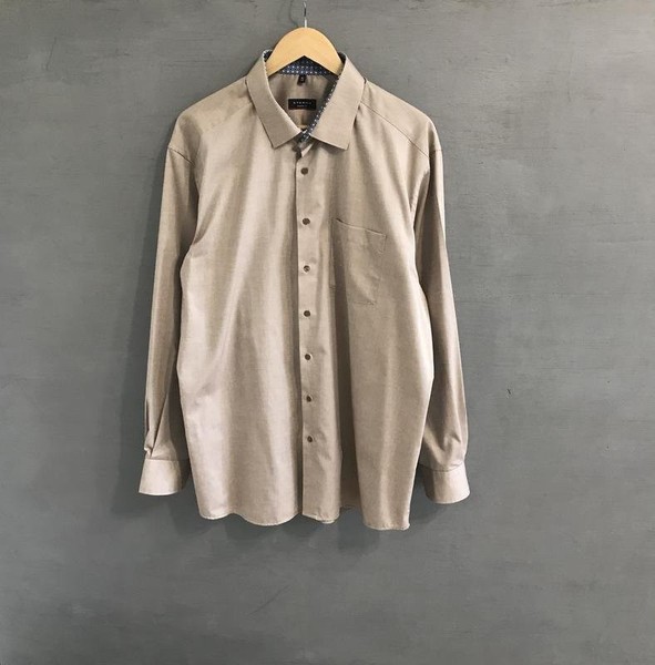 Men ETERNA Shirt Beige Cotton 3XL
