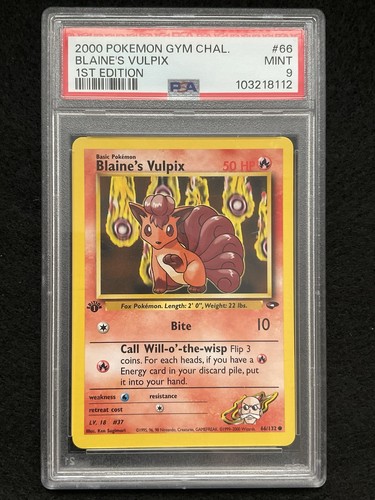 Blaine's Vulpix (1st Edition) graded PSA 9 for sale on eBay