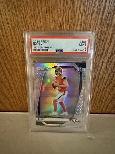 2024 Panini Prizm Bo Nix #309 Silver Prizm (RC) PSA 9 Mint