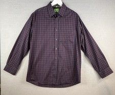 Forsyth of Canada Non-Iron Button Down Shirt Mens Sz L Plaid Office Casual Work