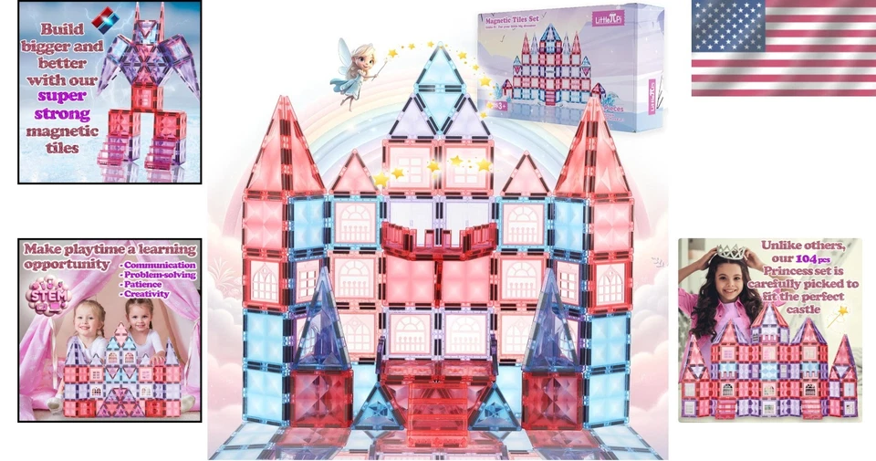 Toddler Magnetic Blocks - Educational Princess Castle - Image 2 of 4