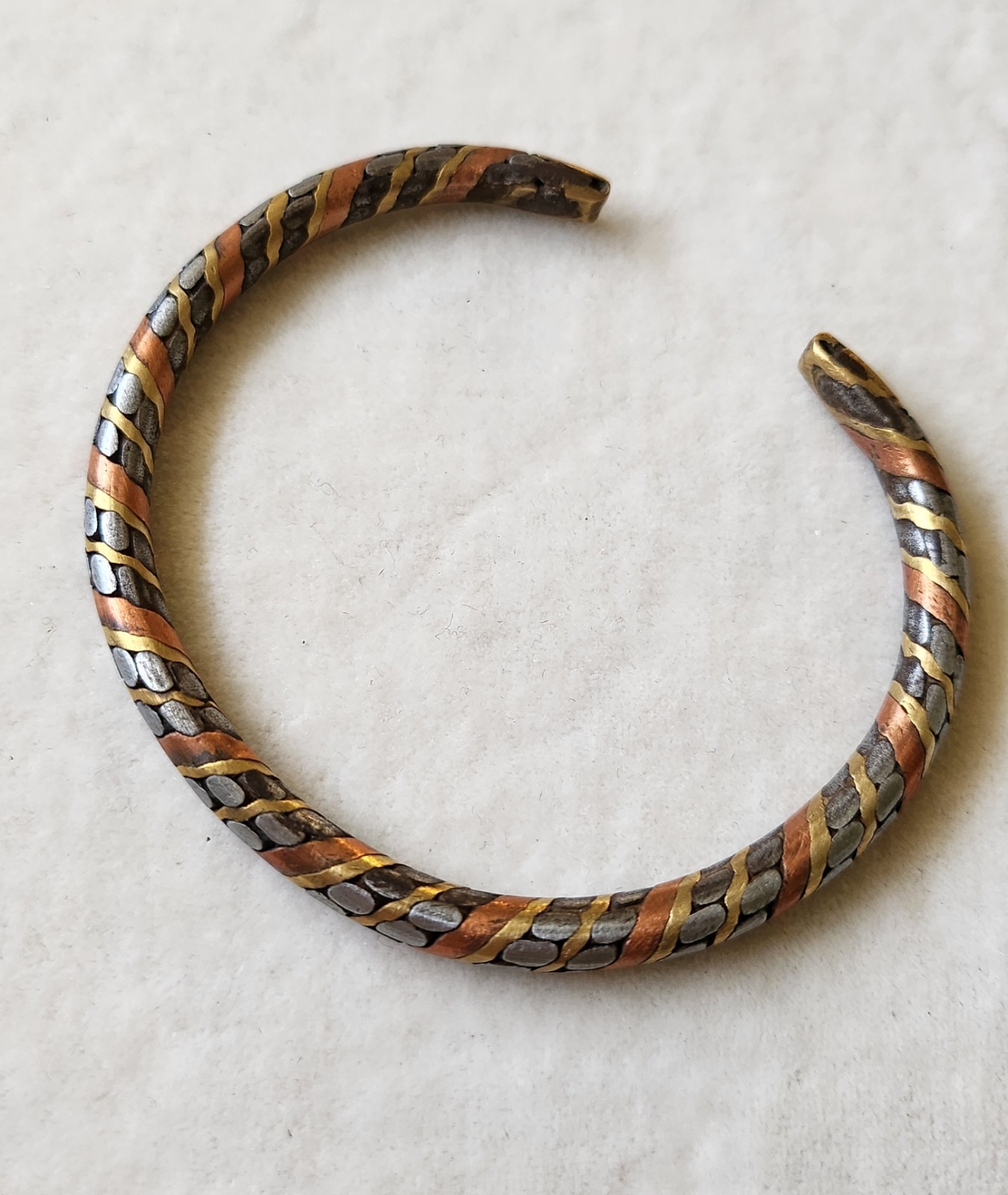 Solid Heavy Mixed Metal Cuff Bracelet - image 1