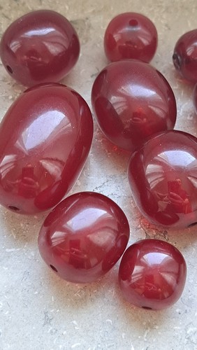 Vintage Bakelite Beads Lot 139g – Cherry Amber Color – Art Deco Jewelry Making - Picture 2 of 10