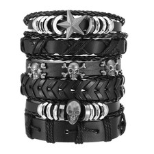 3 PCS Punk Rock Studded Bracelets Set, Spiked Studded Bracelet Cuff 80s Emo Goth
