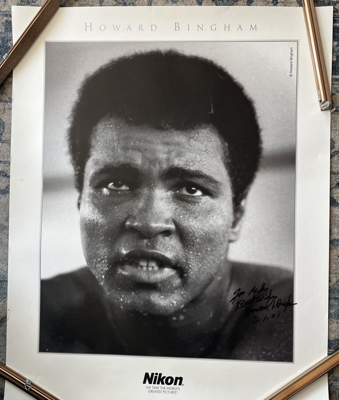 Howard Bingham Autographed Muhammad Ali Nikon Print "To Mike" Boxing Legend