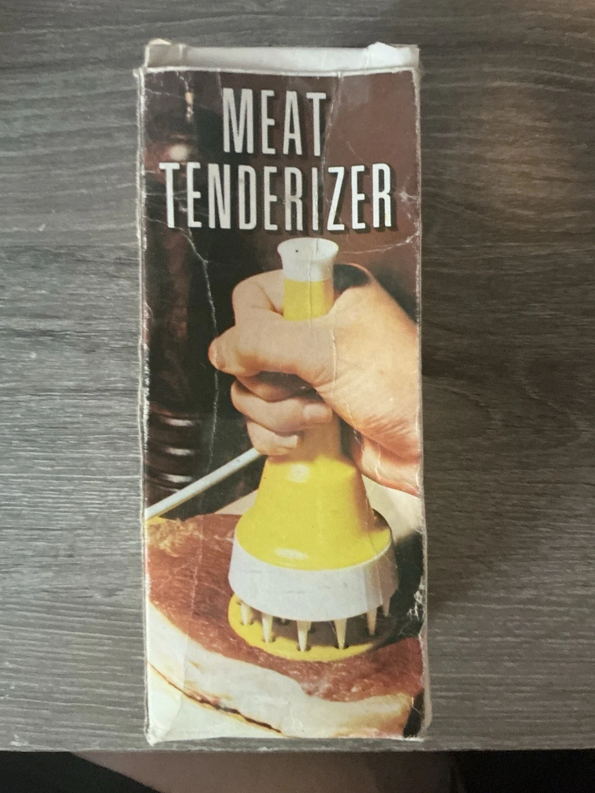 Vintage Yellow Manual Spring Loaded Meat Tenderizer Plastic 1970's Era