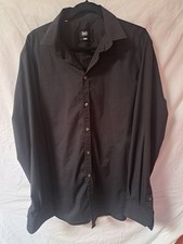 Dolce&Gabbana Men's Black Dress Shirt Size 45/18 Romania Cotton/Mixed Back Pleat