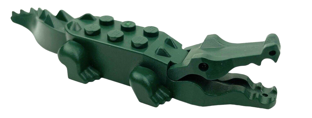 LEGO Dark Green Alligator / Crocodile with 8 Teeth 6026c01 Indiana