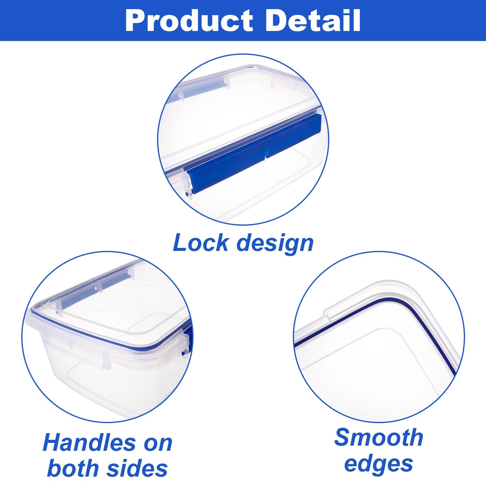 2 Pcs Large Food Storage Containers with Airtight Lid, 5.5L Reusable Meal Pre...