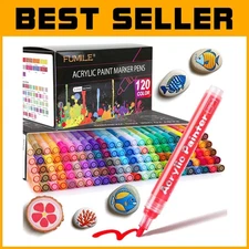 120-Piece Color Acrylic Paint Marker Set - Non-Toxic & Versatile Art Supplies