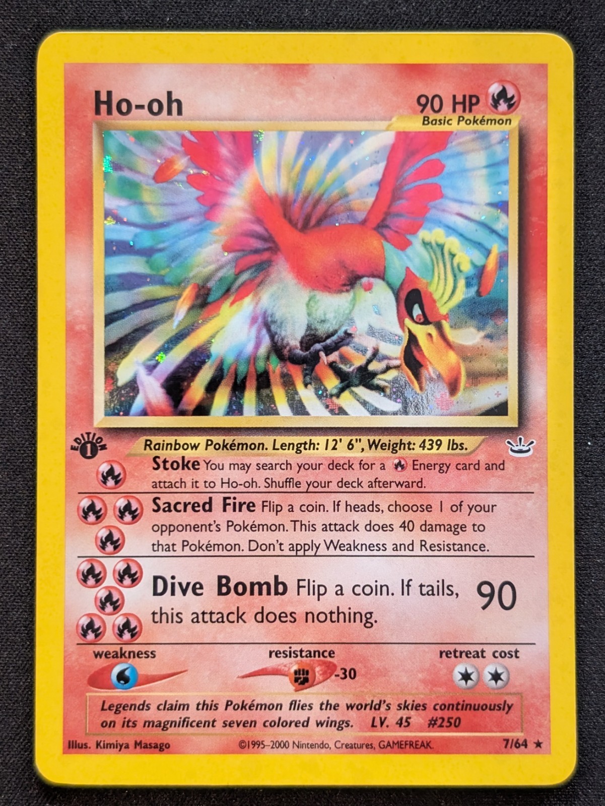 Ho-Oh 1st Edition #7/64 Holo Neo Revelation 2001 WOTC LP