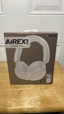 AiREX Pro Bluetooth Noise Isolating Over-Ear Headphones Mic USB-C White