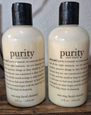 2 Philosophy Purity Made Simple One-Step Facial Cleanser 240 mL /8 oz New Sealed