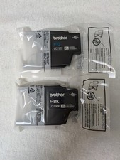Brother LC75BK XL Black and Cyan Sealed Ink Cartridges New Genuine