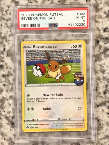 2020 Pokemon Futsal Promo  Eevee On The Ball 002 PSA 9 Mint