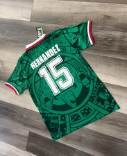 New with Tags ABA Sports Luis Hernandez 1998 Mexico Home Green Jersey Size Small