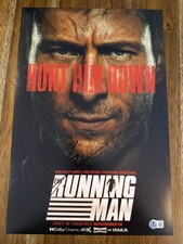Glen Powell 'The Running Man' Signed 12x18 Photo 'Ben Richards' Beckett