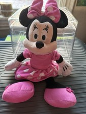 Disney Minnie Mouse Plush 15 Pink Dress Polka Dot Bow Stuffed Toy