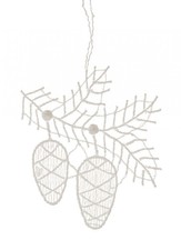 Décoration D'Arbre Pomme de Pin Plauen Dentelle Neuf 7x7x0, 1cm Naturzapfen