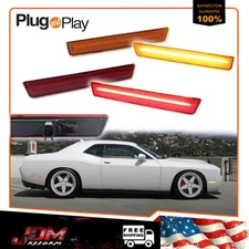 4PCS Amber Front + Red Rear LED Side Marker Light For 2015-2023 Dodge Challenger