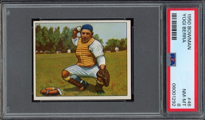 1950 Bowman #46 Yogi Berra PSA NM-MT 8 (Only 8 Graded Higher)