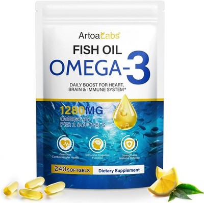 Omega 3 Fischöl Kapseln Hochdosiert 2000mg   660mg EPA & 440mg DHA   240 Kaps...