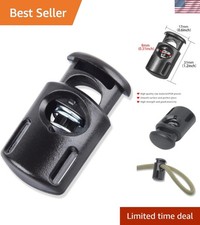 10 PCS Black Cord Locks - Essential Plastic Spring Stoppers for DIY Projects