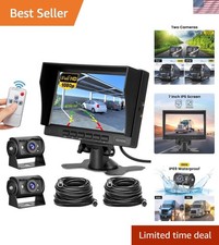 7'' HD Backup Camera Monitor Kit with Dual AHD Cameras Waterproof Design